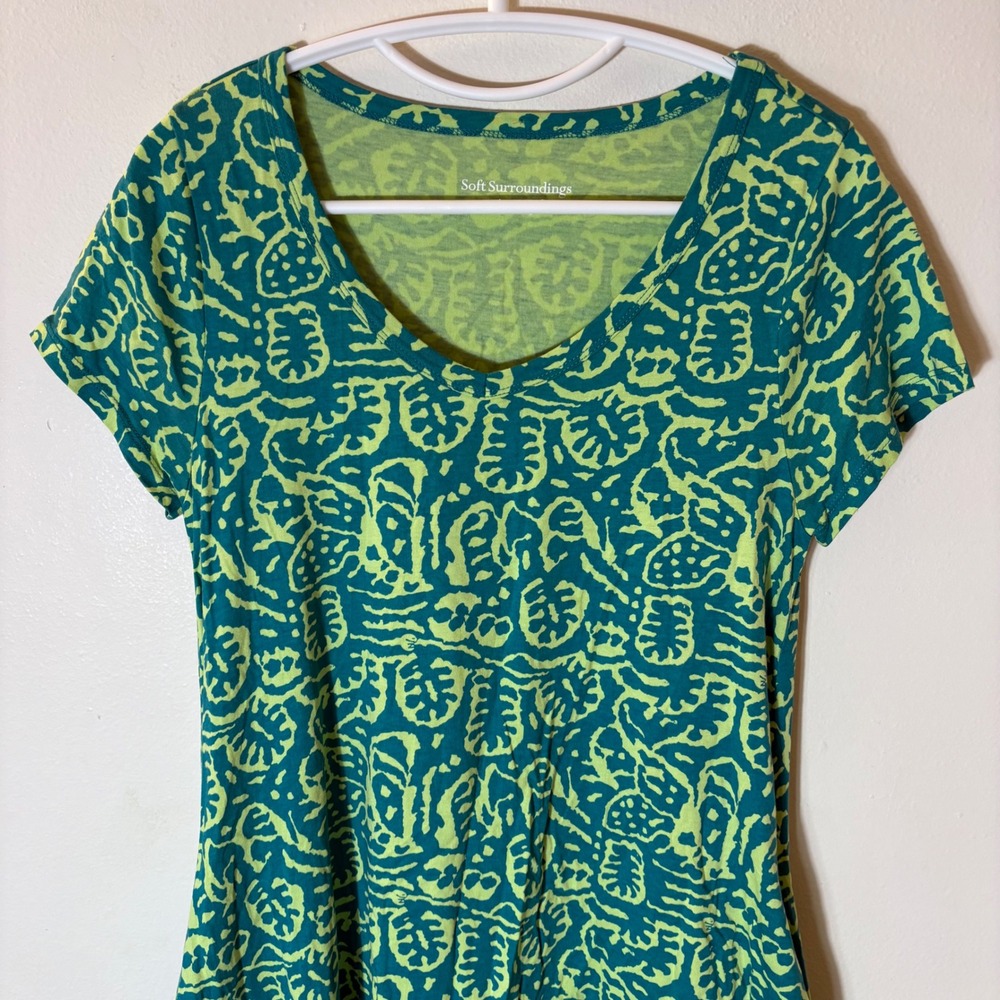 Soft Surroundings Santiago Gaia Dress in Tropical Green Size‎ Small Petite - Picture 3 of 8